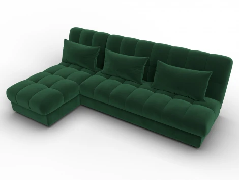 Диван угловой Лига-116 НПБ угол левый (ДСП,ЛДСП,Велюр/Зеленый) Лига Диванов 136953L