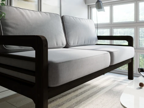 Диван Arsko прямой Бергер Б венге велюр серый