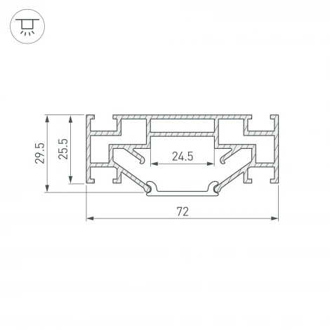 Профиль STRETCH-25-CEIL-CENTER-2000 (Arlight, Алюминий) 040060