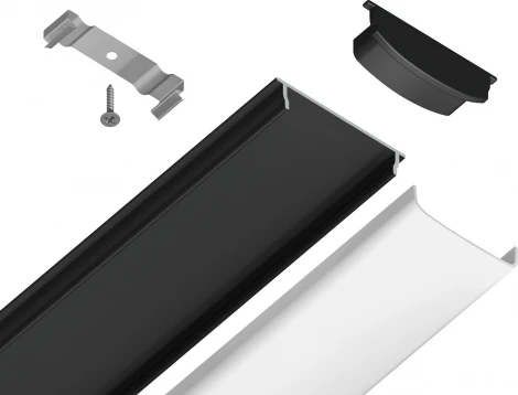 Алюминиевый профиль накладной гибкий для светодиодной ленты до 15мм Ambrella Illumination GP1600BK