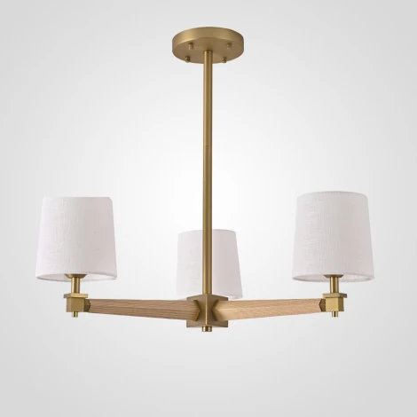 Потолочная люстра на штанге Jorgenson D70 White/Light Wood By ImperiumLoft Stavra01 (220V)