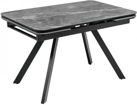 Стол Arthur раскладной 120-184x80x75см, керамогранит серый мрамор Greys Grey, чёрный Bradex Home арт.RF 0656