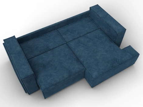 Диван угловой Лига-061 угол правый (ДСП,Брус,Фанера,Велюр/Синий) Лига Диванов 131147