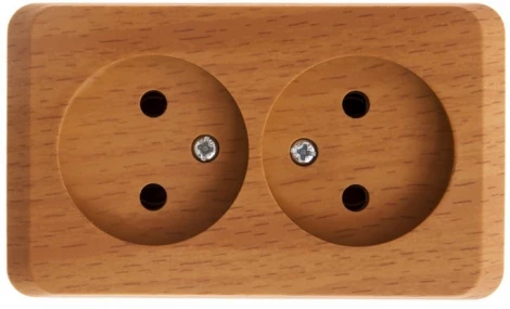 Розетка накладная двойная без заземления (бук) Systeme Electric Этюд PA16-005T