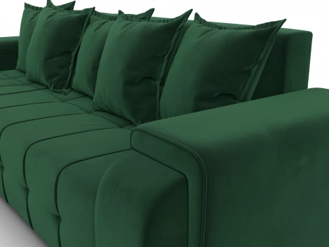 Диван угловой Лига-121 левый угол (ДСП,Брус,Велюр/Зеленый) Лига Диванов 137347L