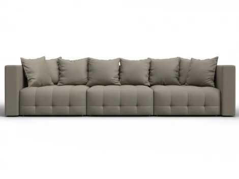 Диван прямой Лига-052 НПБ Лонг (ЛДСП,Брус,Фанера/Пластик/Экокожа/Бежевый) Лига Диванов 129906