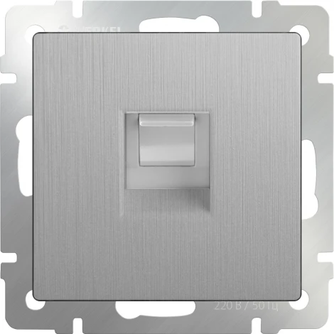 Розетка Ethernet RJ-45 (cеребряный рифленый) Werkel W1181009 (a051360)