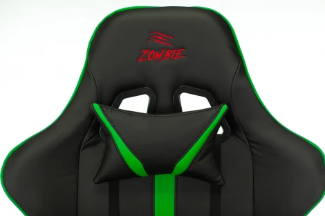 Кресло игровое Zombie A4 черный/зеленый эко.кожа с подголов. крестовина пластик