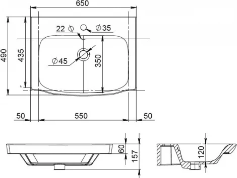 Мебельная раковина Am.Pm Like 65