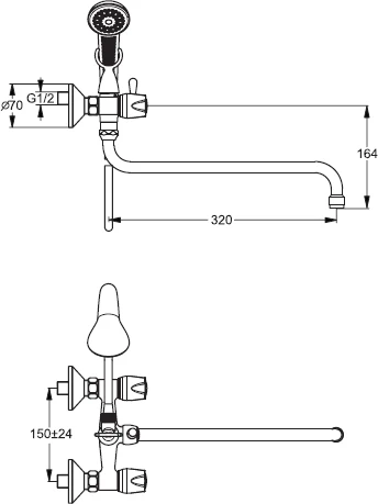 Смеситель Vidima Икар BA167AA универсальный