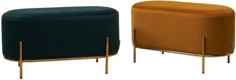 Пуф для гостиной ZEN BLUVEL-68 желтый, велюр / золотой каркас M-City 629M04976