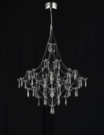 Подвесная люстра светодиодная с пультом и хрустальными подвесками Asfour MyFar Allegria MR2640-66P-76AP