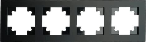 Рамка на 4 поста (черный) Stekker Катрин 49603