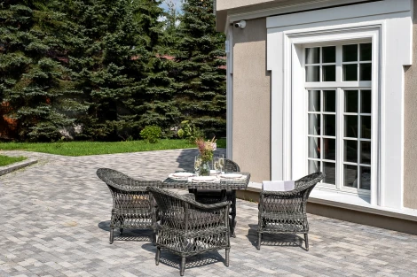 "Сицилия" обеденная группа плетеная, цвет графит 4SIS арт.УТ-00007685