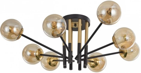 Потолочная люстра на штанге Arte Milano Neapolis-73708 273708/8 BK/GD (220V, шар, молекулы)