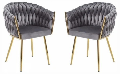 Стул Hesby Refuge Cadence (комплект 2 шт) серый, золотой