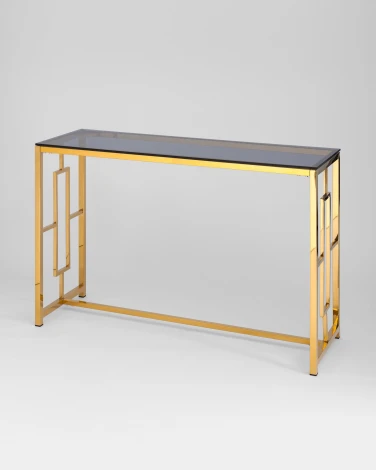 Консоль Stool Group БРУКЛИН 120*40 золото стекло smoke УТ000001498