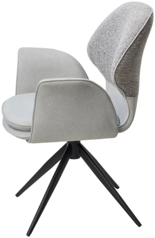 Стул ЛЕННЕ (LENNE) 360 град. поворот., цвет СЕРЫЙ MILAN-450/ MOHAIR-151, ткань/ Черный, ®DISAUR M-City 64350