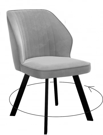 Стул DikLine 232 поворотный B22 GREY, ножки черные