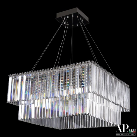 Подвесная люстра светодиодная APL LED Sicilia SH10.71.C.Ni.4000 (220V, хрусталь, на тросе)
