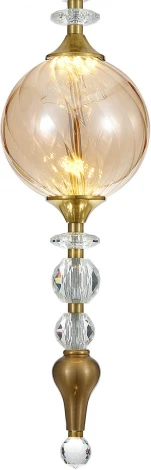 Подвесной светильник (11056/1P Amber) Indigo Sorpresa V000190L (LED, 220V, на проводе, шар, бусы)