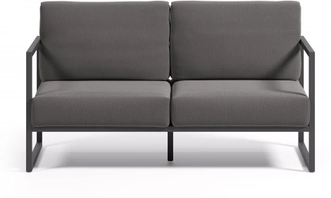 Comova Уличный 2-местный диван темно-серый с черным алюминиевым каркасом 150 см La Forma (ex Julia Grup) арт.146026