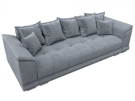 Диван прямой НордСтар НПБ (ДСП,ЛДСП,Брус/Пластик,Металл/Велюр/Серый) Лига Диванов 133199