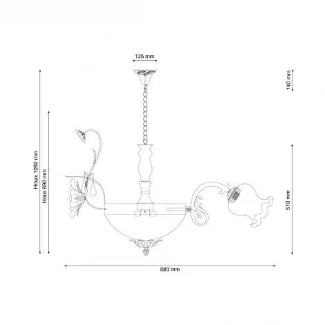 Подвесная люстра Lucia Tucci Fiori Di Rose 105.6.2 (220V, муранское стекло, на цепи, цветы, ветки, розы)