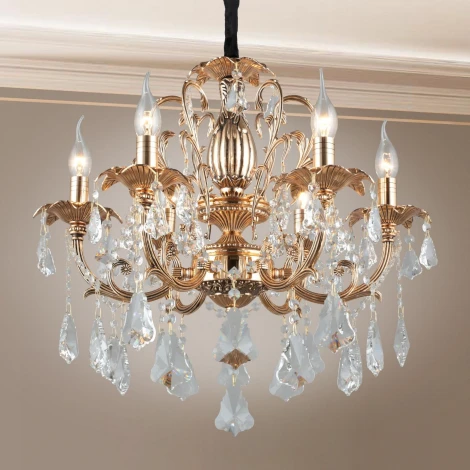 Подвесная люстра Omnilux Grosseto OML-77723-06 (220V, на цепи, подсвечник, свеча)