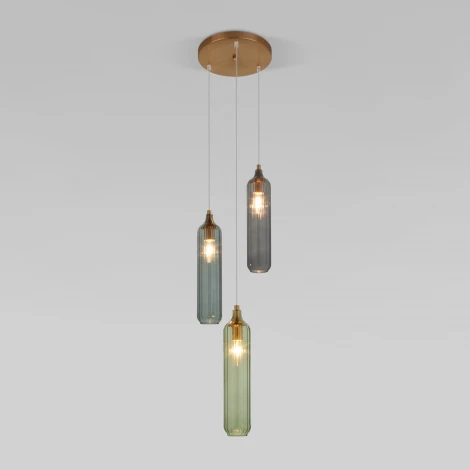 Светильник подвесной Eurosvet Siesta 50252/3 латунь (220V, управление смартфоном, голосовое управление, умный дом - Minimir Home, Алиса, Маруся, Салют, на тросе)