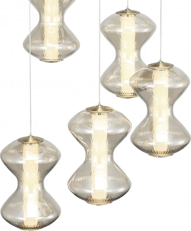 Подвесной светильник ST Luce Spine ST-Luce SL6136.233.01 золото/коньячный LED 1*28W 3000K (220V, на тросе)