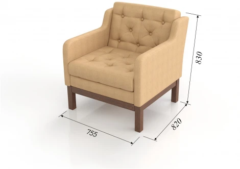 Кресло Arsko Айверс орех бежевая рогожка