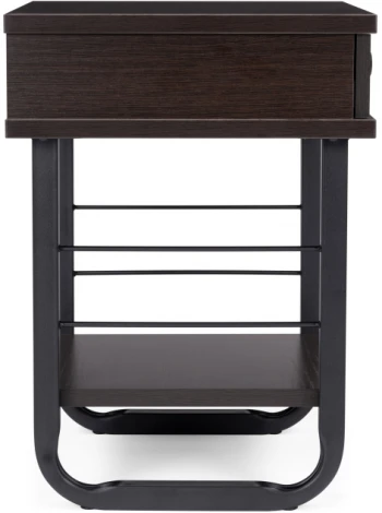 Прикроватная тумба Woodville Малгома черная / венге 511607