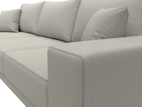 Диван угловой Льюес левый (Бежевый/Рогожка) Лига Диванов арт.125484L