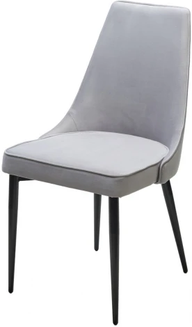 Стул M-City NEPAL-P СВЕТЛО-СЕРЫЙ BM-4, велюр/ черный каркас