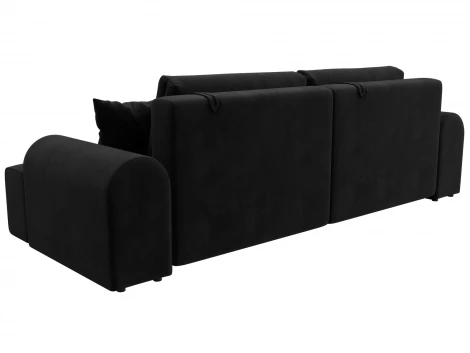 Диван прямой Лига-080 (ДСП/Пластик/Велюр/Черный) Лига Диванов 131119