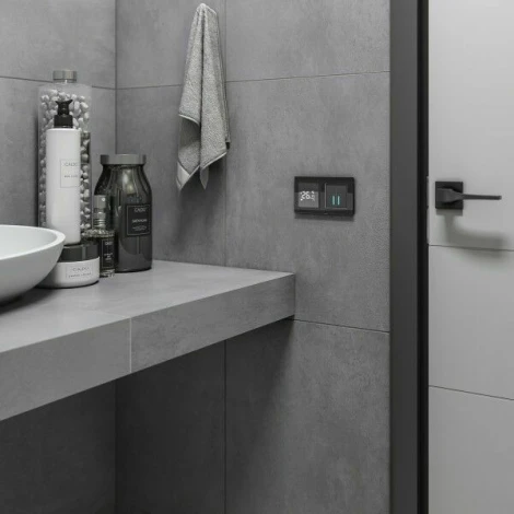 Сенсорный выключатель двухклавишный с подсветкой 1000 Вт (черный) Werkel W4520008 (a057679)