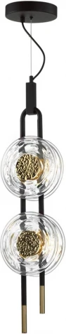 Подвесной светильник Odeon Light Magnet 5407/23L черный/золотой/металл/стекло LED 23W 3000K 1940Лм (220V, на проводе, круглые)
