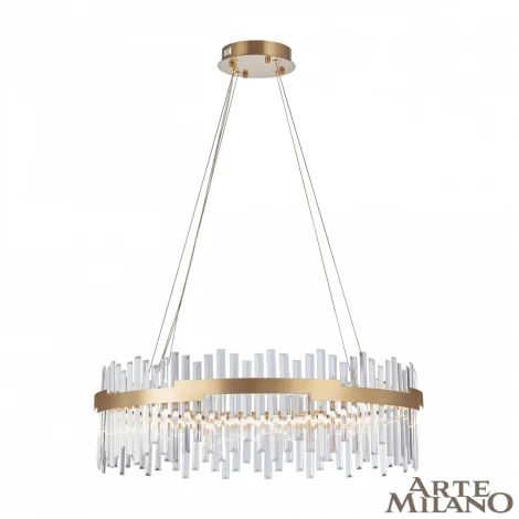 Подвесная люстра Arte Milano Venezia 312011/D800 BS (регулировка яркости, LED, 220V, хрусталь, пульт управления, на тросе, круглые)