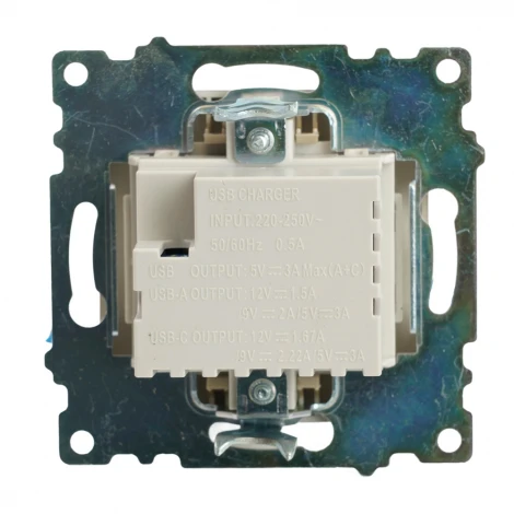 Розетка USB Type A+С (золото) Stekker Катрин 50053