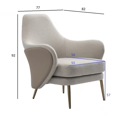 87YY-20410 Кресло Selvino иск.мех / экокожа 77*82*92см Garda Decor