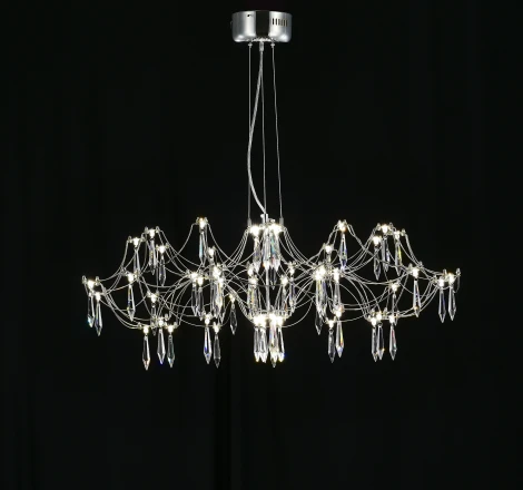 Подвесная люстра светодиодная с пультом и хрустальными подвесками Asfour MyFar Ersilia MR2660-60P-76AP