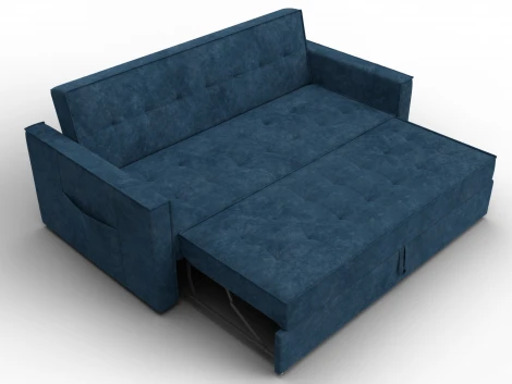 Диван прямой Лига-104 (160) (ЛДСП,Брус,Фанера,Велюр/Синий) Лига Диванов 134882