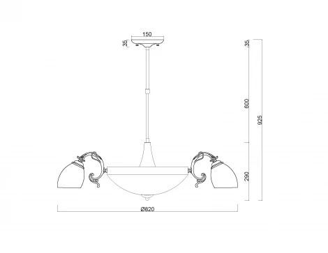 Потолочная люстра на штанге MyFar Biene MR1524-11C (220V)