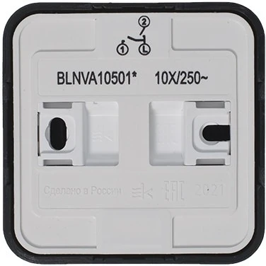 Выключатель накладной двухклавишный (антрацит) Systeme Electric Blanca BLNVA105016