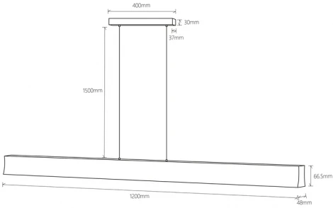 Подвесной линейный светильник светодиодный Mantra Hanok 7547 (220V, на тросе)
