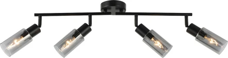 Настенно-потолочный спот на штанге Escada Sector 10172/4 Chrome 4x40Вт E14, металл/стекло, черный/дымчатый (220V)