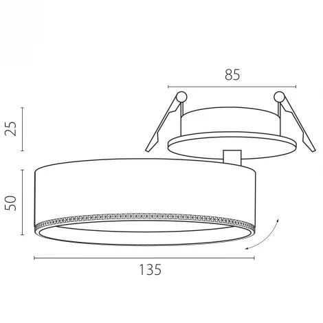 Спот встраиваемый LED 35W со встроенной чашей Lightstar Alta Pro A5737RS