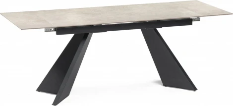 Керамический стол Ливи 140 (Ливи 140(200)х80х78 creto forever beige / черный) Woodville арт.588024