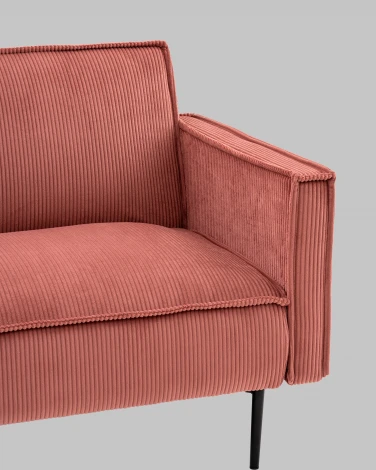 Диван прямой Stool Group Кассель велюр рельефный коралловый арт.УТ000040048